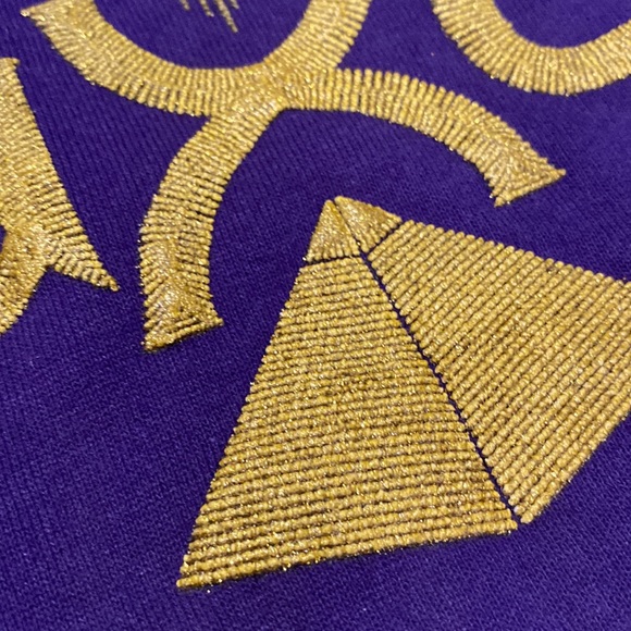 Vintage 90s Luxor Hotel Las Vegas Purple Gold Puff Print Crewneck Sweatshirt NWT - Picture 4 of 5